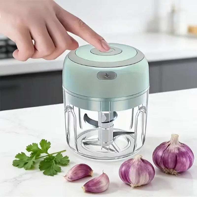 Portable Mini Multifunctional Electric Food Chopper, Single Speed Mincer for Veg, Tomato, Ginger Paste, Button Activated Mini Blender, Compact Kitchen Gadget for Baby Food, Seasoning & Daily Home Ingredient Prep for Small Family Home Cooking Daily Use