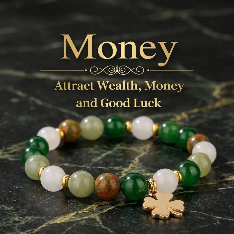 4Pcs Money Attraction Bracelet Aesthetic with Green Aventurine & Tiger Eye - Blue Friendship Bracelet Beaded Jewelry Protection Bracelet Encouragement Gift Fashion Premium Bracelet Colorblock Beaded Crystal Bracelet Handmade Christmas Gift Travelessential