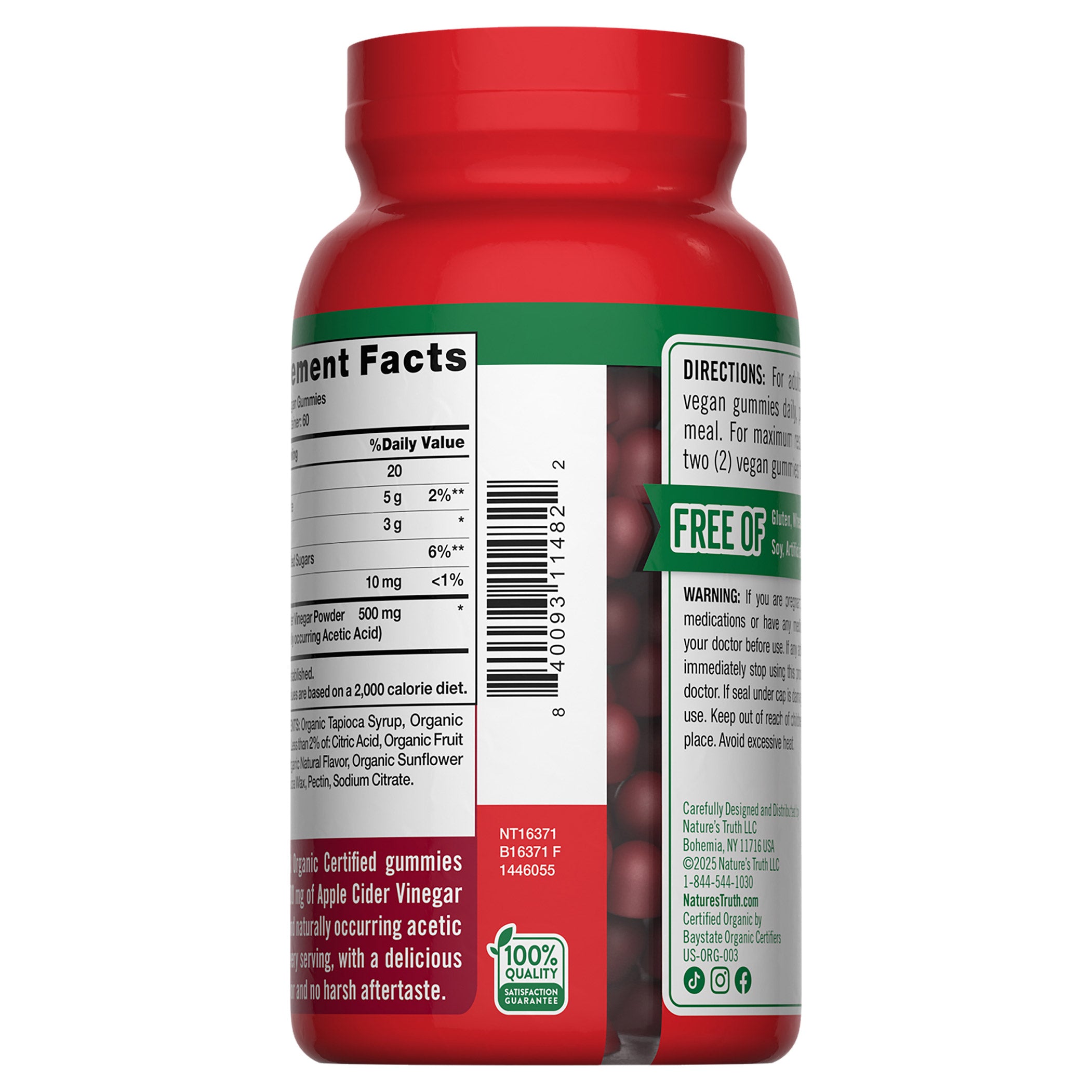 Nature'S Truth Organic Apple Cider Vinegar 500 Mg., 120 Gummies