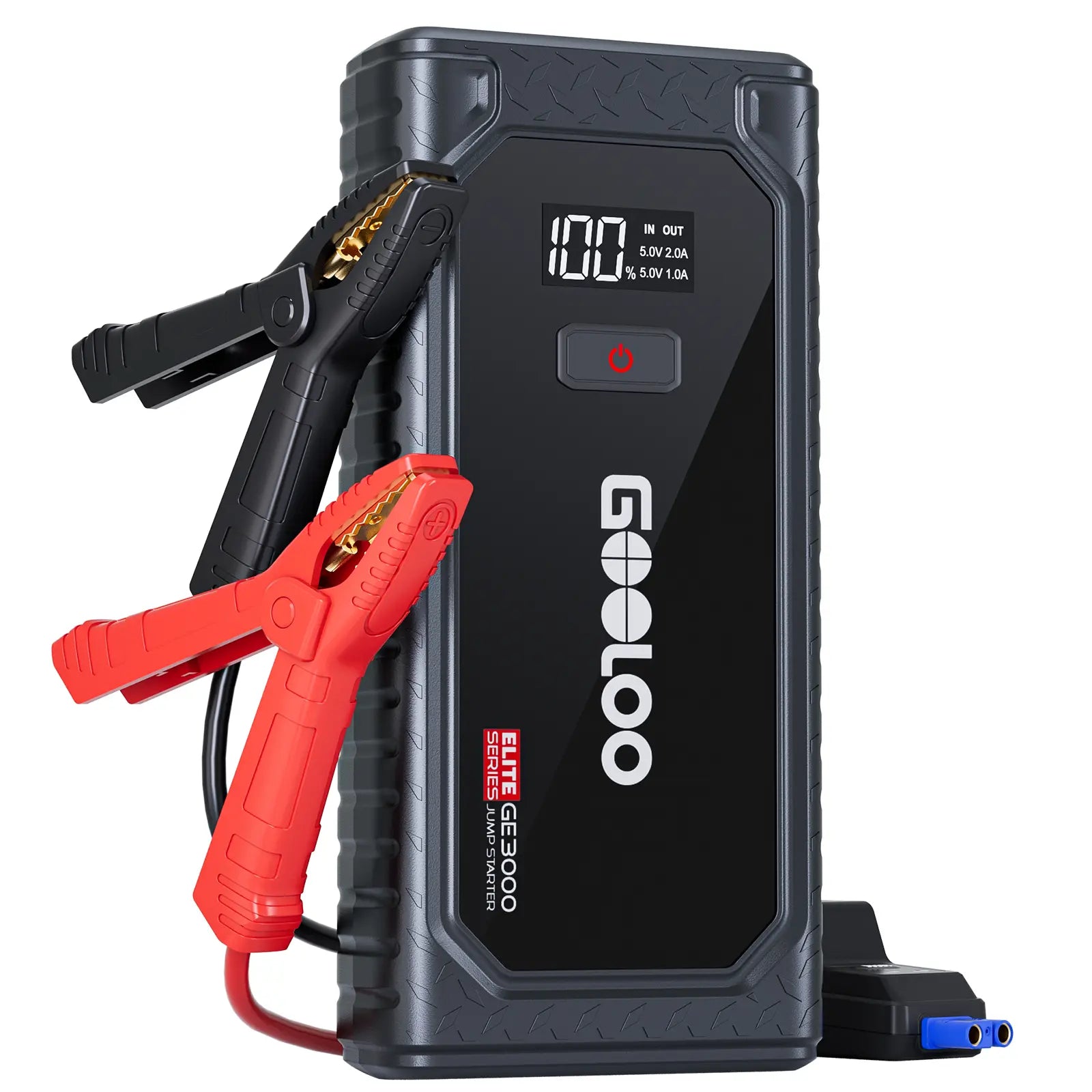 GOOLOO GE3000 Portable Car Jump Starter - 3000A Lithium Battery Booster for Gas Engines up to 8.5L and Diesel Engines up to 6L, Featuring Smart Charging Port and LED Light