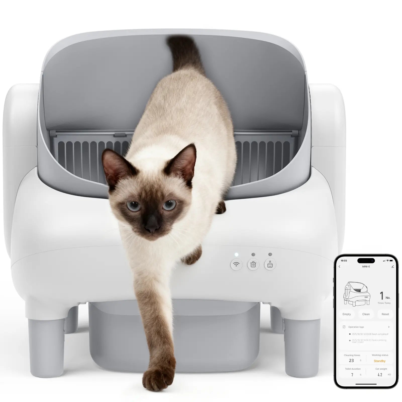 Automatic Litter Box for Multi-Cat Homes - Open-Top, APP Control, 2.4G Wifi Only, Safety Sensors, Odor Lock, 10.5L Large-Capacity Sealed Leak-Proof Waste Bin Self-Cleaning Cat Litter Tray
