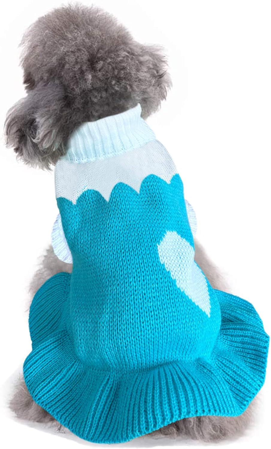 Pet Dog Sweaters Classic Knitwear Turtleneck Winter Warm Puppy Clothing Cute Strawberry and Heart Doggie Sweater (Red2, Xx-Small)