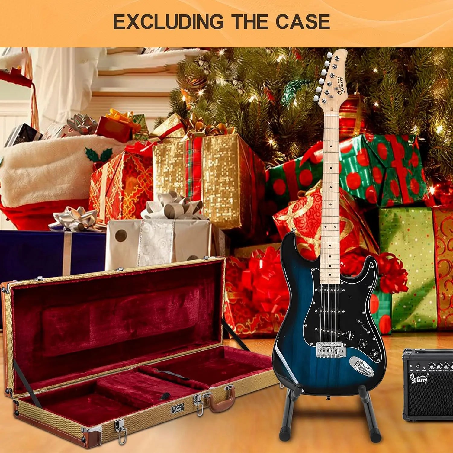 GLARRY Full Size Electric Guitar for Music Lover Beginner with 20W Amp and Accessories Pack Guitar Bag