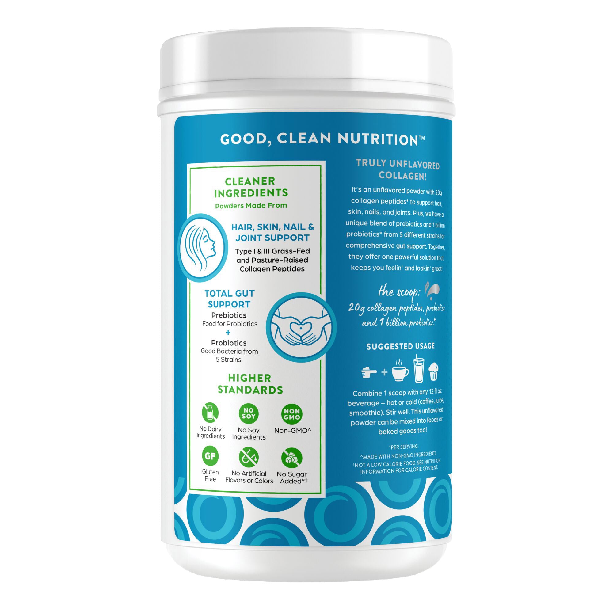 Orgain Collagen Peptides + Probiotics, Unflavored, 1.6 Lbs