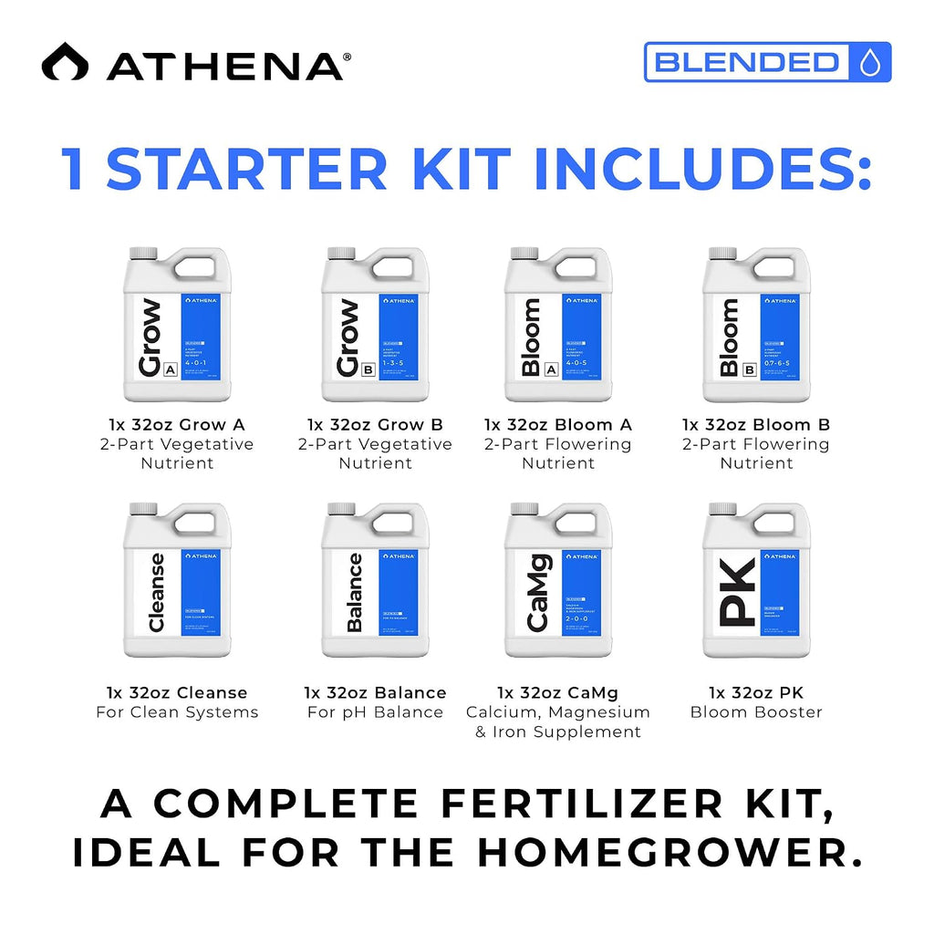 Blended Line Complete Nutrient Kit | 8-Part Hydroponic Fertilizer System | Grow A&B, Bloom A&B, PK, Camg, Balance, Cleanse | Liquid Plant Food for Veg & Flowering | 32 Ounce