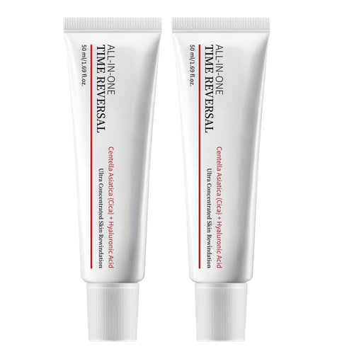 2PCS All-In-One Time Reverse Cream with Centella Asiatica (Cica), Deeply Moisturizes and Nourishes the Skin, Nourishing, Hydrates, Firms & Reduces Wrinkles, Collagen & Hyaluronic Acid
