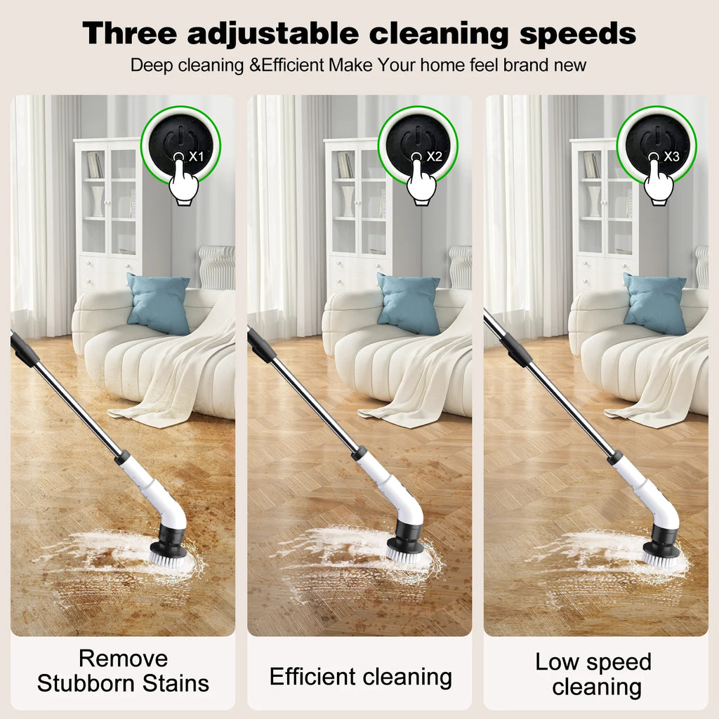 Electric Spin Scrubber Cordless - 500RPM Power Scrubber for Shower Cleaning, Bathroom 