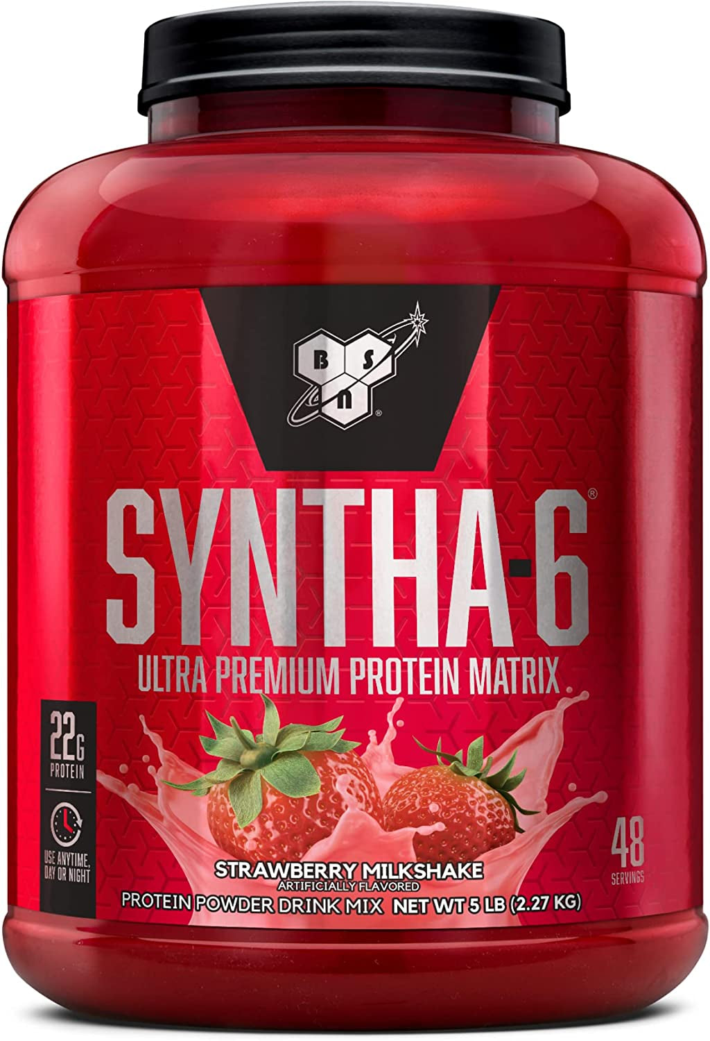 SYNTHA-6 Whey Protein Powder, Micellar Casein, Milk Protein Isolate Powder, Vanilla Ice Cream, 5 Pounds, 48 Servings (Pack of 1) - Package May Vary