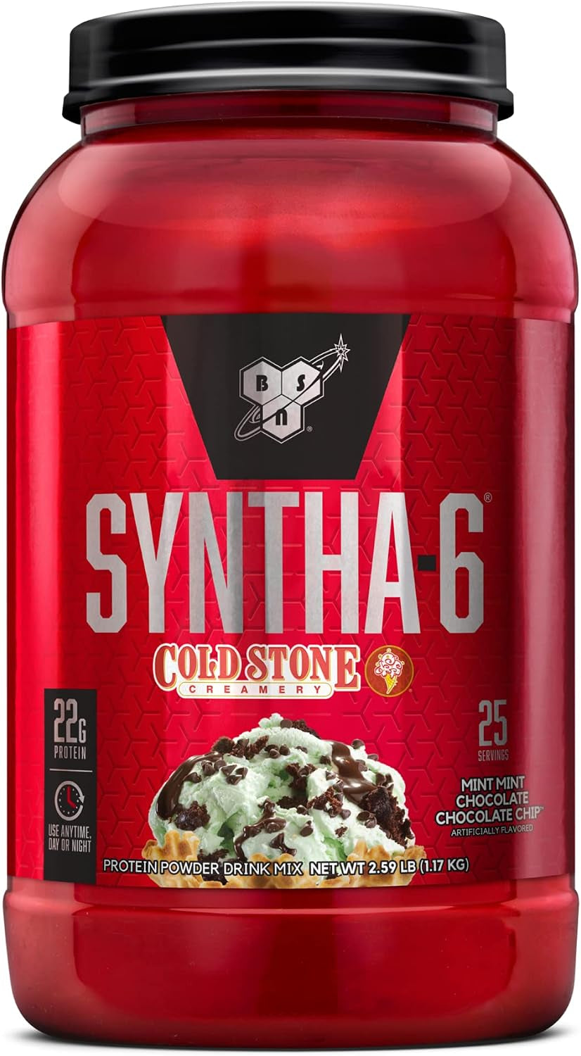 SYNTHA-6 Whey Protein Powder, Micellar Casein, Milk Protein Isolate Powder, Vanilla Ice Cream, 5 Pounds, 48 Servings (Pack of 1) - Package May Vary