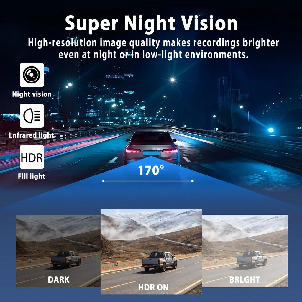 4 Channel 1080P Car Dash Cam 64GB SD Card 24/7 Parking Mode Front Rear Left Right HD Screen Loop Recording Wide Angle G Sensor Accident Evidence Car Safety Recorder Car Gadgets Tech Gifts #Dashcam #FYP #Cartok #Safetyfirst Tiktokshopsprin Driving Camera