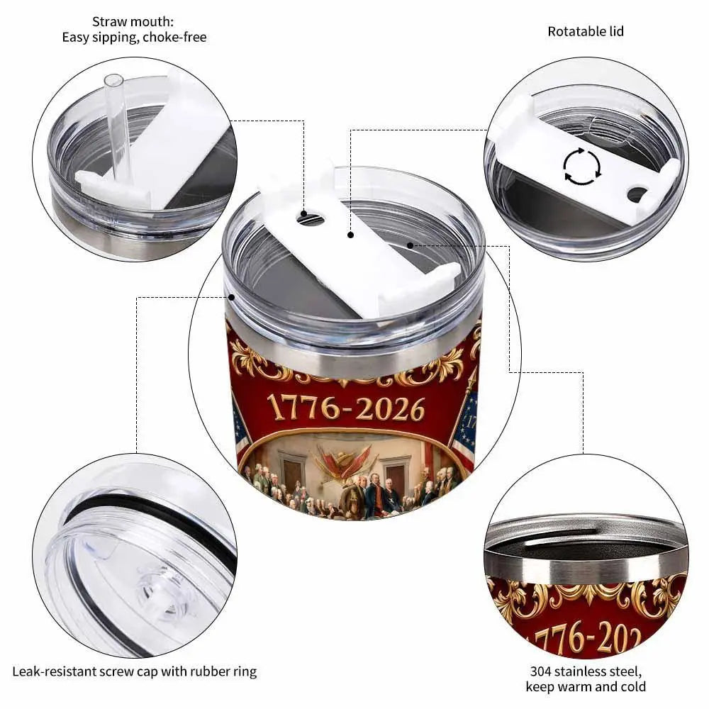 We the People 250Th Anniversary Patriotic Car Cup (40Oz/30Oz/20Oz) American Independence Print Double Wall Stainless Steel Leakproof Keeps Drinks Hot or Cold Perfect for Office Travel Outdoor Events Holiday Celebration Gift for Friends Summerwins