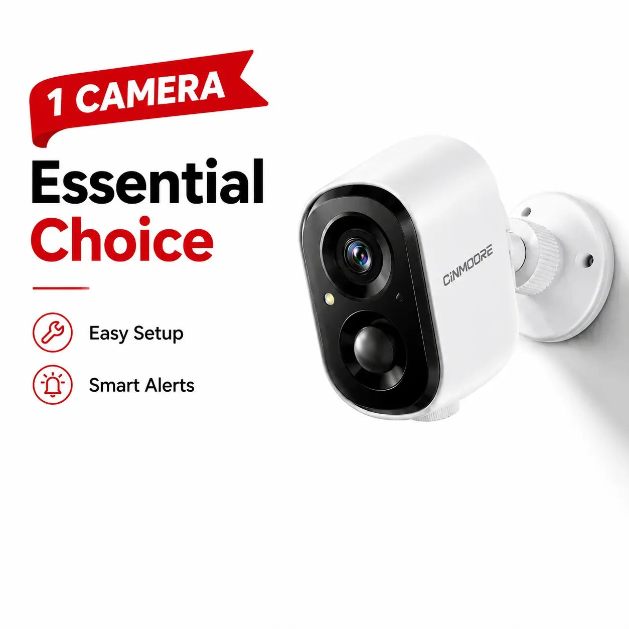 CINMOORE 2.5K Wireless Home Security Camera - Magnetic Wifi Camera with Color Night Vision, 2-Way Audio, Human Motion Sensor, Local Storage, Waterproof, Easy Installation, Smart Home Gadget for Garage, Camera Security Cameras for Home