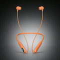 Orange Neckband Wireless Earbuds - IPX4 Sweatproof Silicone In-Ear Audio Headphones, Hi-Fi Sound, LED Battery Display, Magnetic Connection, Cable Management, ENC Noise Cancellation, Smart Voice Assistant for Sports & Hands-Free Calls, Electronic Headset,F