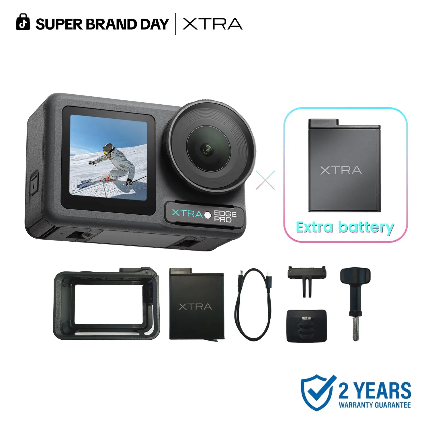【Live Exclusive Offer】Xtra Edge Pro: 4K Action Camera with 1/1.3" Sensor & Night View