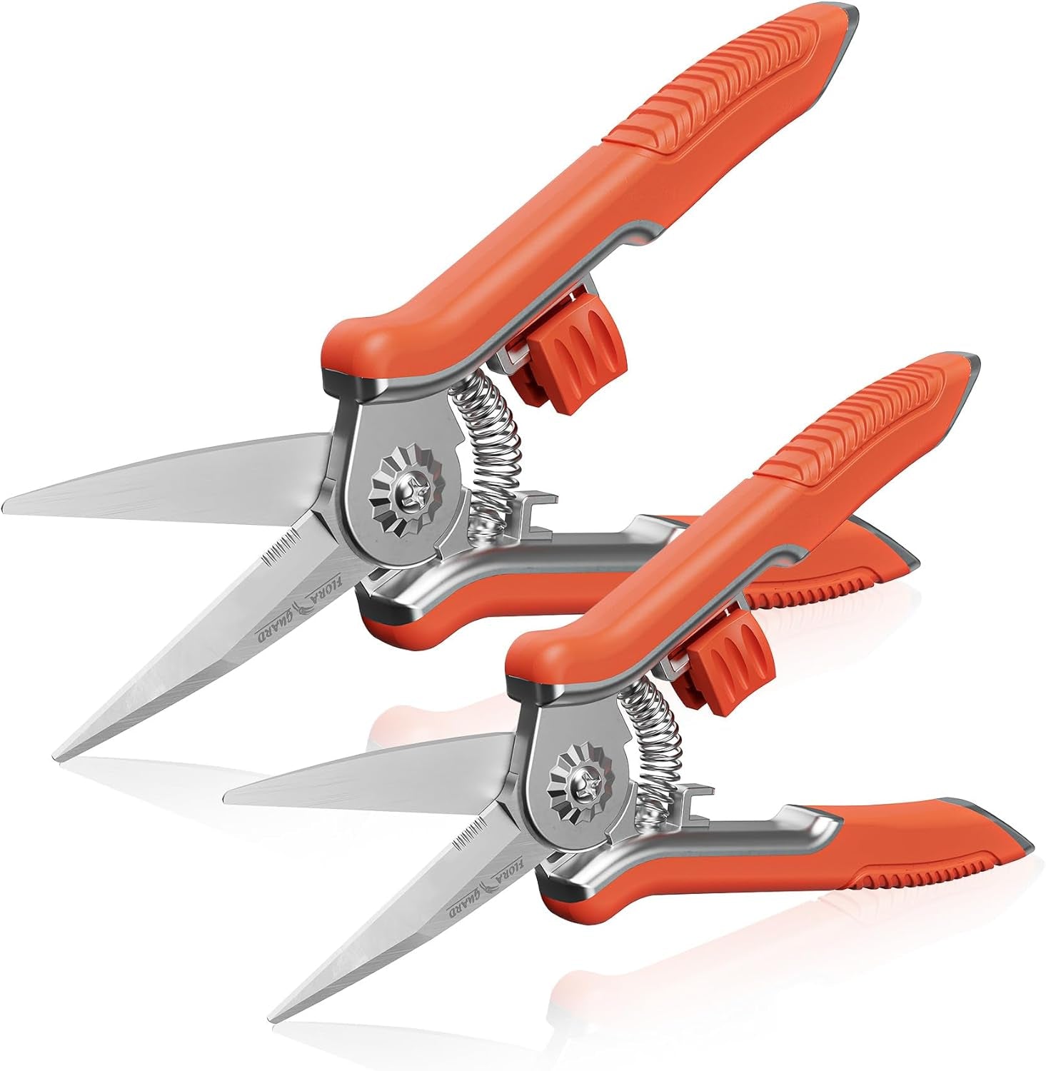 6.5" Pruning Shears 3-Pack with Straight Stainless Steel Blades, Ultra Sharp Precision Cut, Easy Lock, Comfortable Grip, for Indoor Plants & Hydroponics