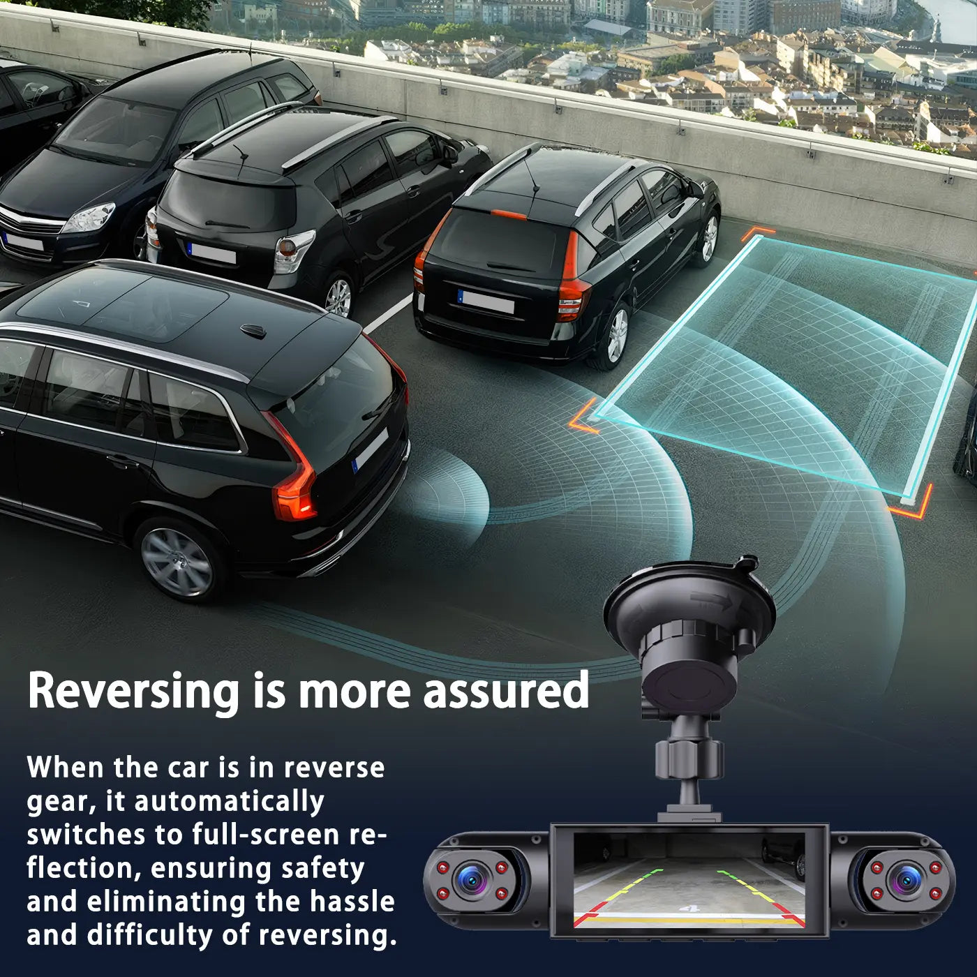 4 Channel 1080P Car Dash Cam 64GB SD Card 24/7 Parking Mode Front Rear Left Right HD Screen Loop Recording Wide Angle G Sensor Accident Evidence Car Safety Recorder Car Gadgets Tech Gifts #Dashcam #FYP #Cartok #Safetyfirst Tiktokshopsprin Driving Camera