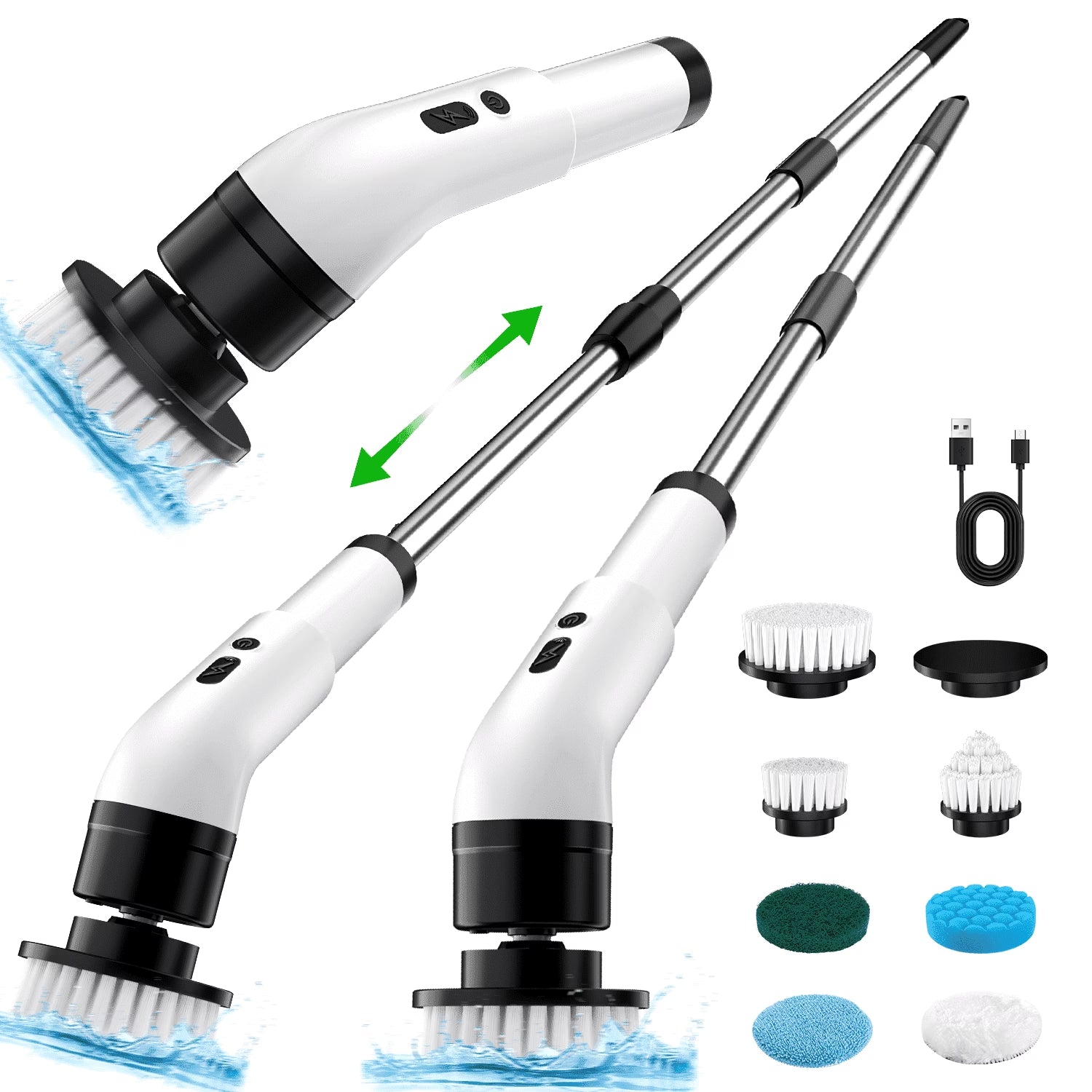 Electric Spin Scrubber Cordless - 500RPM Power Scrubber for Shower Cleaning, Bathroom 