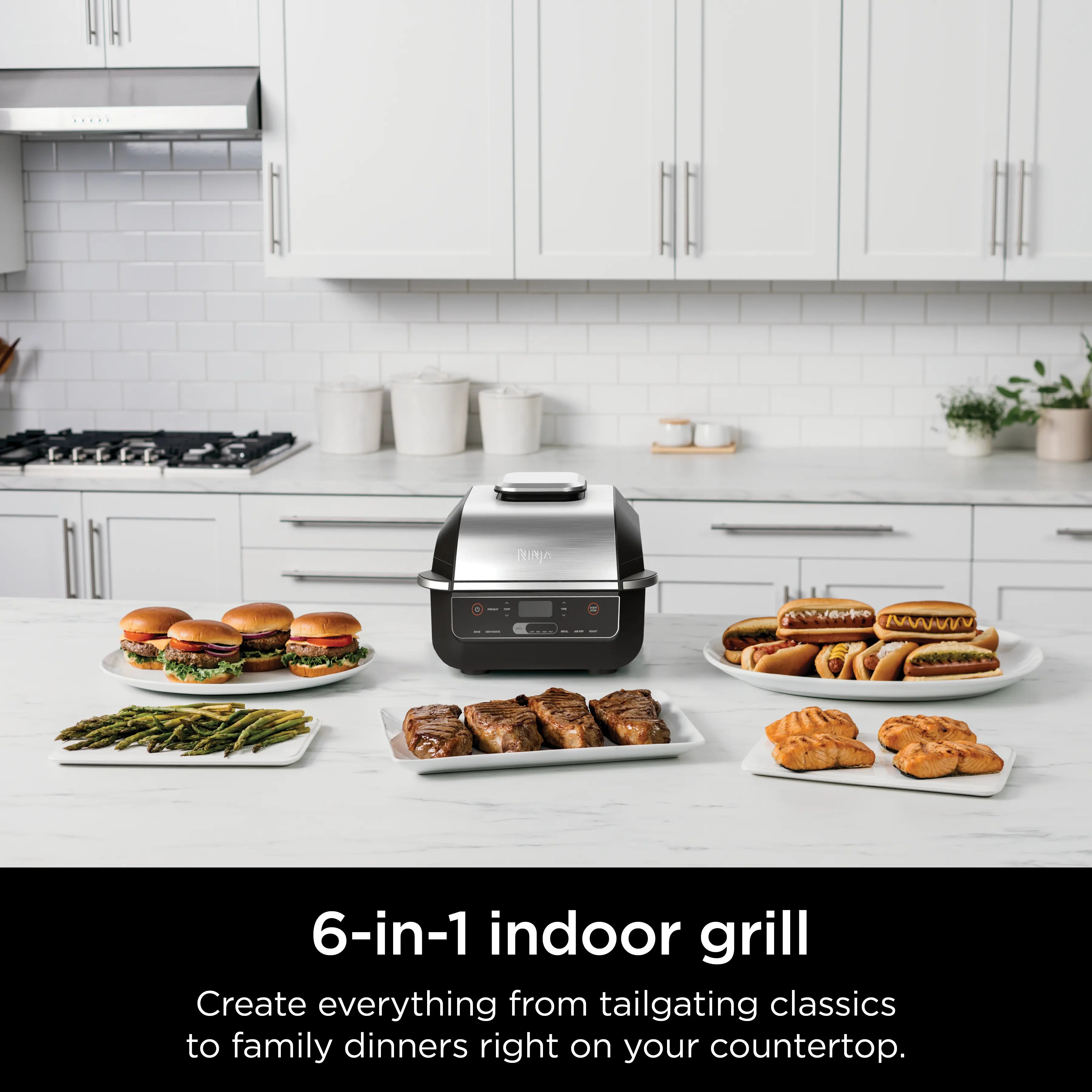 Ninja Foodi 6-In-1 Indoor Grill & 4-Qt Air Fryer with Roast, Bake, Broil, Dehydrate (2Nd Gen) - EG201