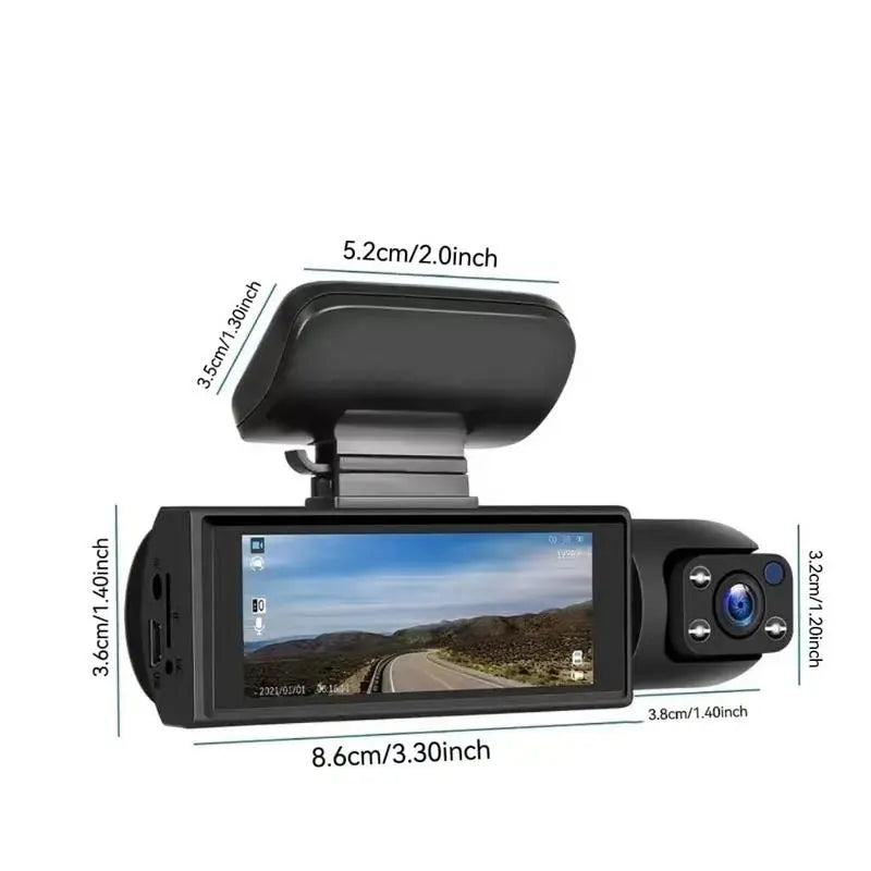 WHATOOK Dual Camera Automotive Video Recorder, 1080P Ultra HD Car Cameras, Mini Car Interior Dashcam with Night Vision, Dashboard Accessories, Includes 32GB Memory Card, 1080P Car Cameras, Car Dashboard Screen Car Cameras