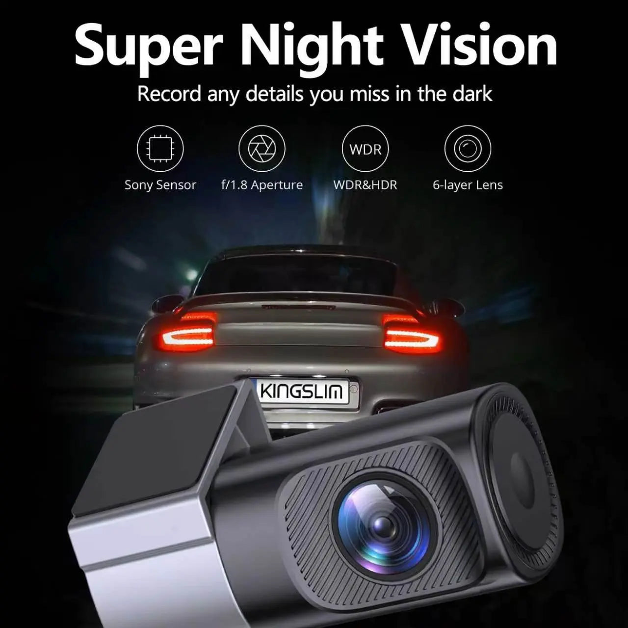 Wired Wifi Dash Cam 1080P HD ，Comes with a Free 32GB TF Card 360° Rotatable Mini Car Camera with Night Vision, Loop Recording, 24H Parking Monitor Dvr Card Storage