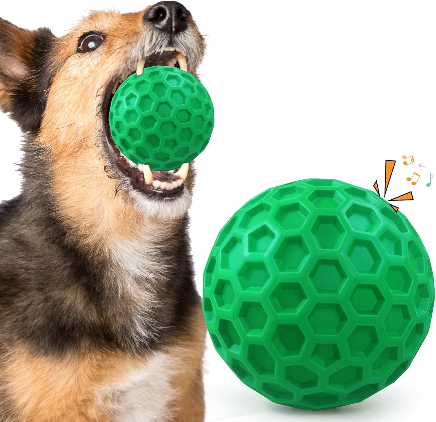 Squeaky Dog Toys for Aggressive Chewers, Indestructible Dog Balls for Aggressive Chewers, Squeaky Balls for Dogs, Interactive Toys for Large Dogs, Funny Heavy Duty Ball