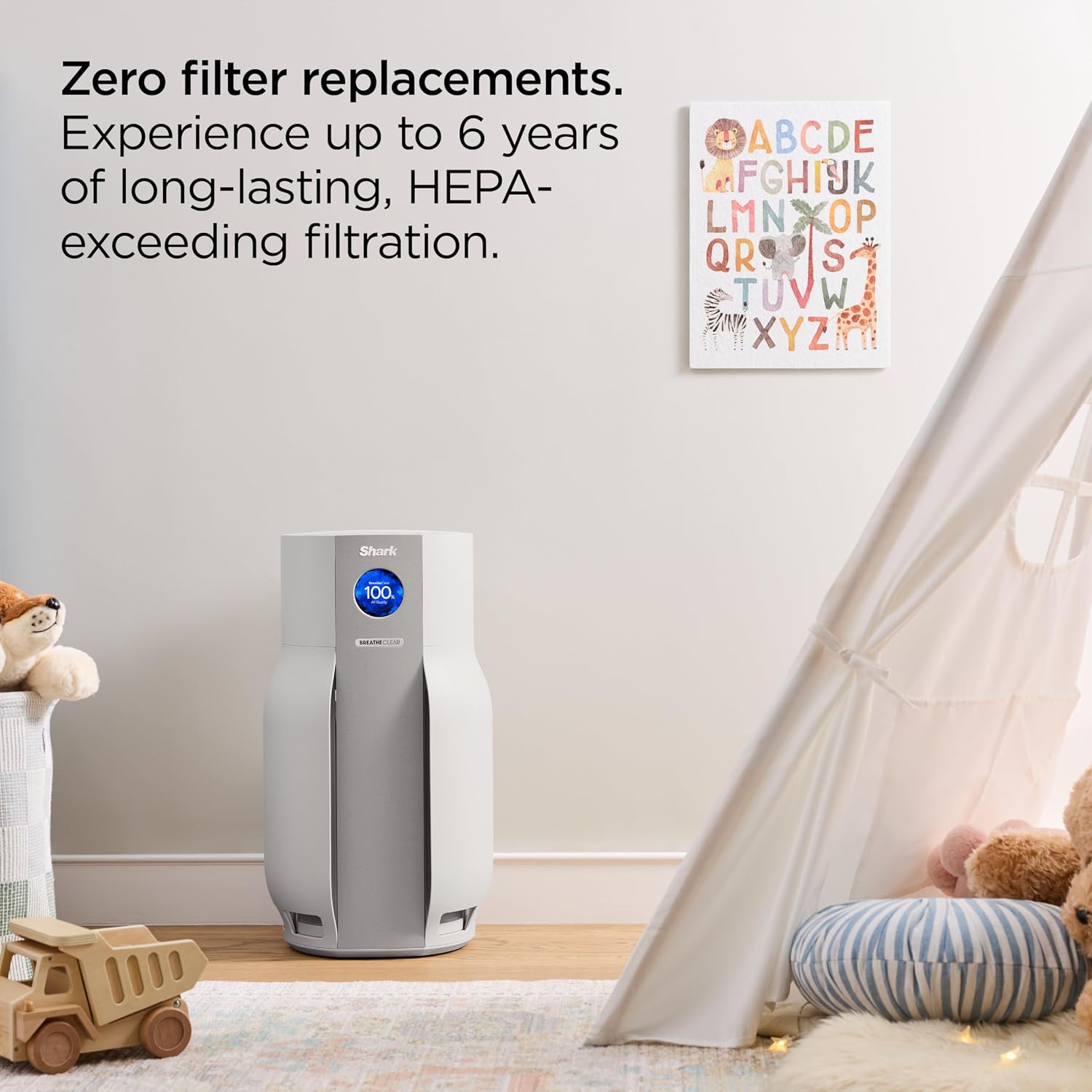 Shark Breatheclear Max, Smart Air Purifier for Whole Home or Large Room, Motion Sensing, Hepa-Exceeding in All Modes, No Filter Changes up to 6 Years, Dove, HP362 (2026)