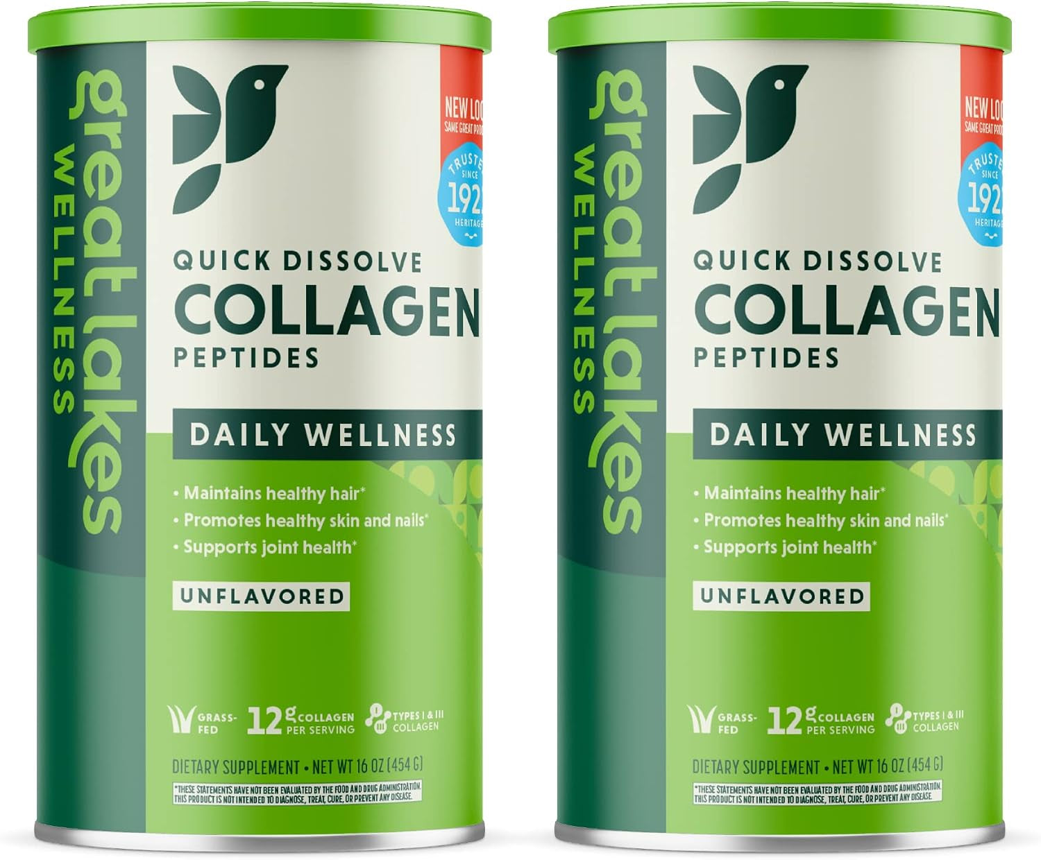 Great Lakes Wellness Collagen Peptides Powder – Supports Skin, Hair, Nails, Joints & Digestion – Hydrolyzed, Non-Gmo, Keto & Kosher – Pure Collagen Protein (16 Oz, 22 Servings) Packaging May Vary