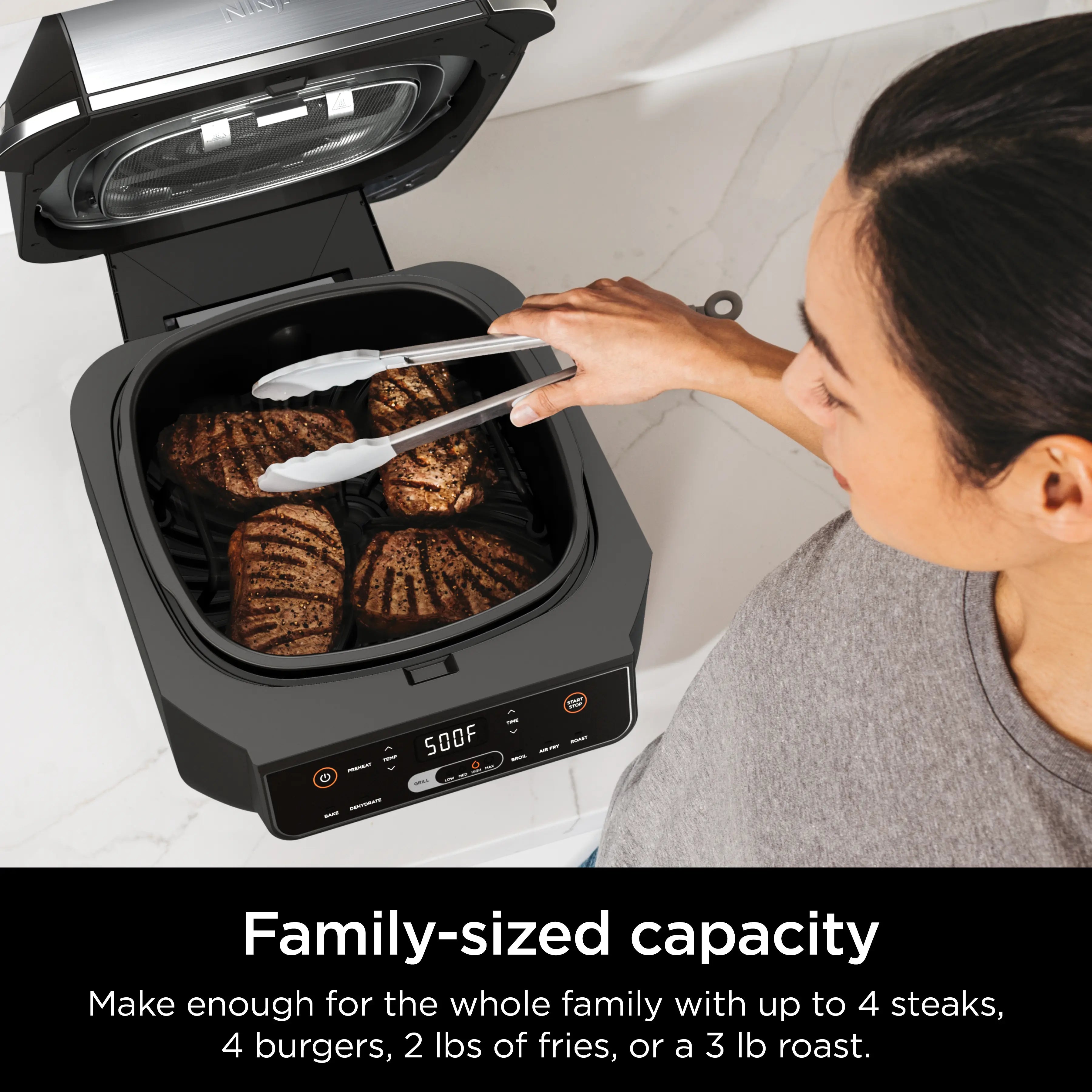 Ninja Foodi 6-In-1 Indoor Grill & 4-Qt Air Fryer with Roast, Bake, Broil, Dehydrate (2Nd Gen) - EG201