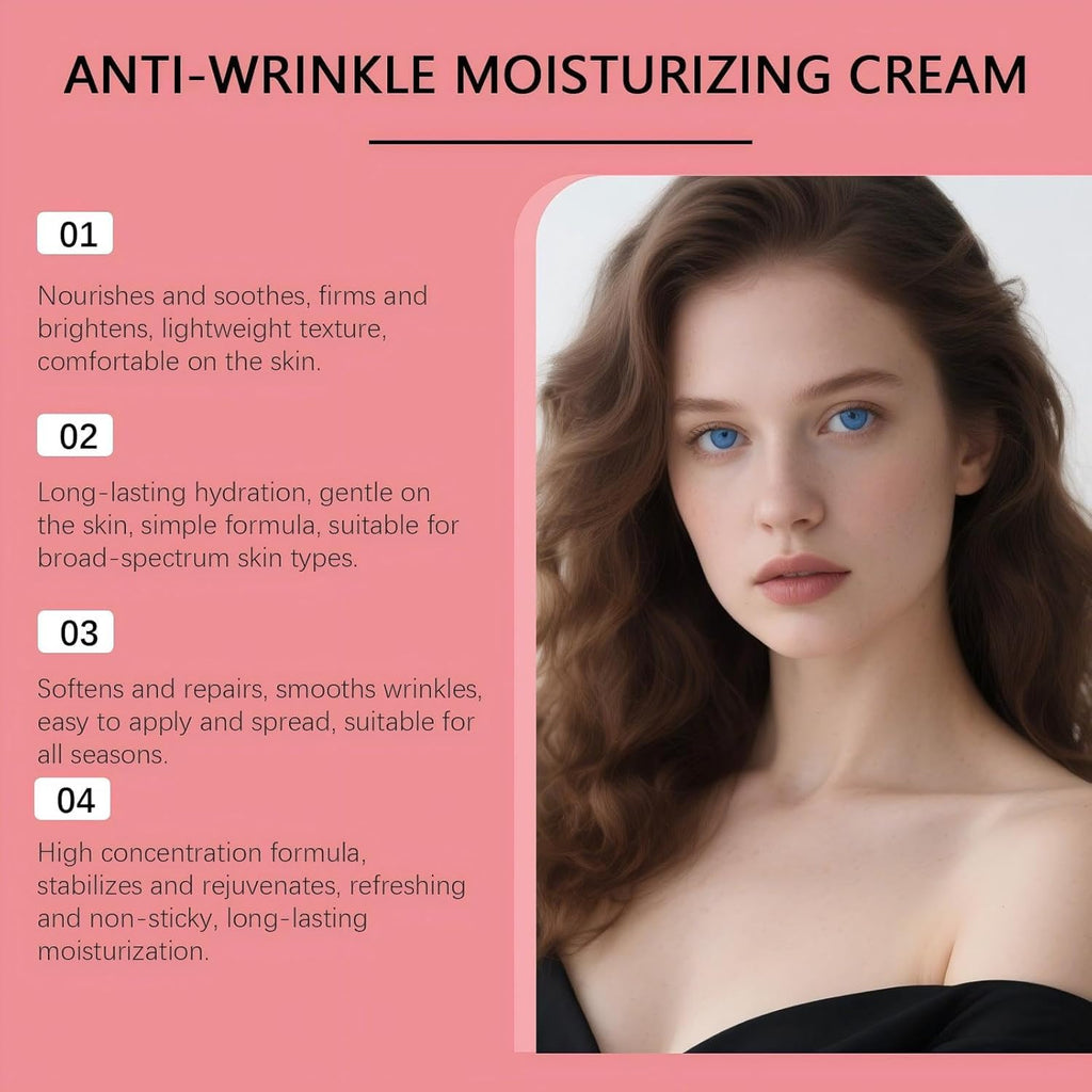 2PCS All-In-One Time Reverse Cream with Centella Asiatica (Cica), Deeply Moisturizes and Nourishes the Skin, Nourishing, Hydrates, Firms & Reduces Wrinkles, Collagen & Hyaluronic Acid