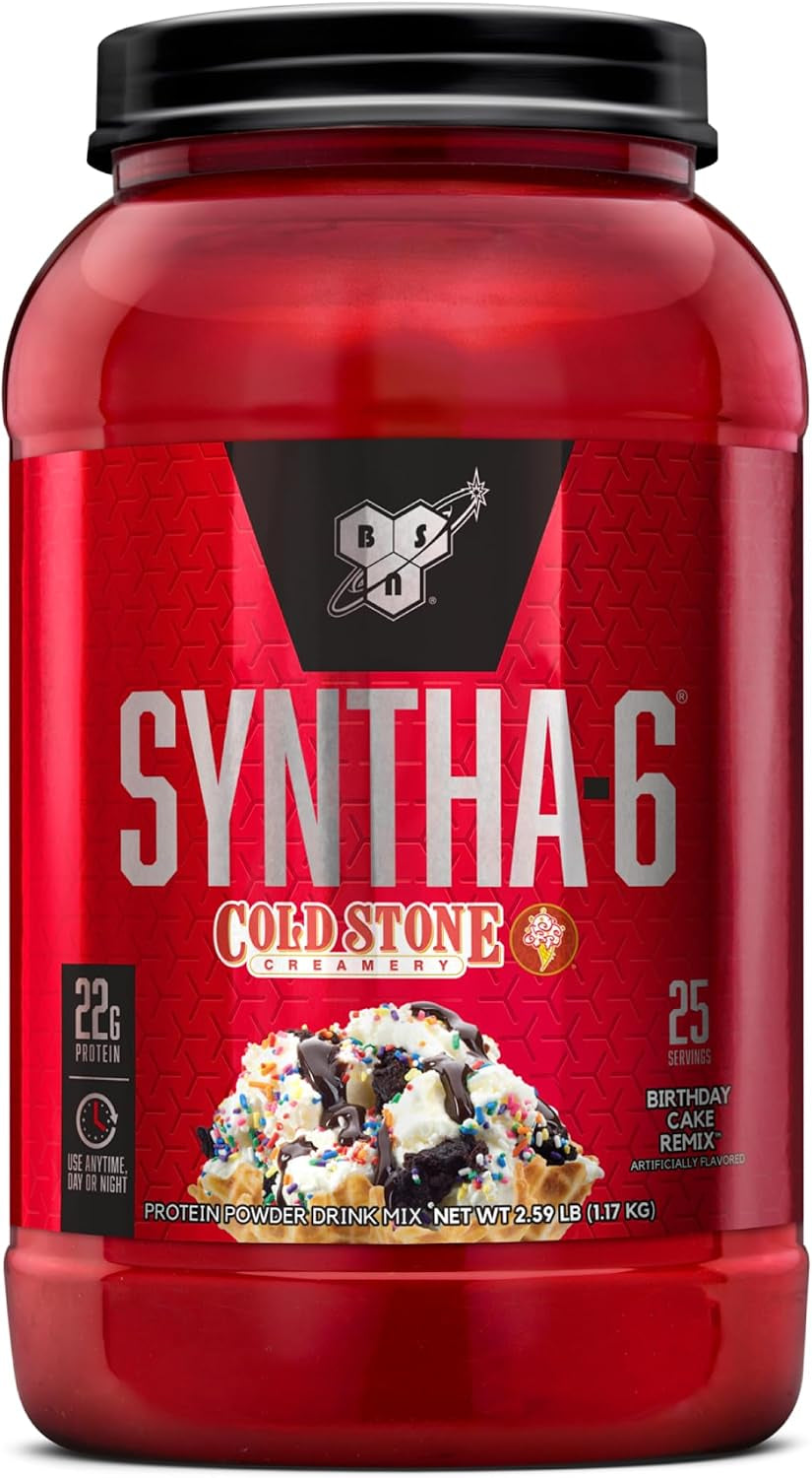SYNTHA-6 Whey Protein Powder, Micellar Casein, Milk Protein Isolate Powder, Vanilla Ice Cream, 5 Pounds, 48 Servings (Pack of 1) - Package May Vary