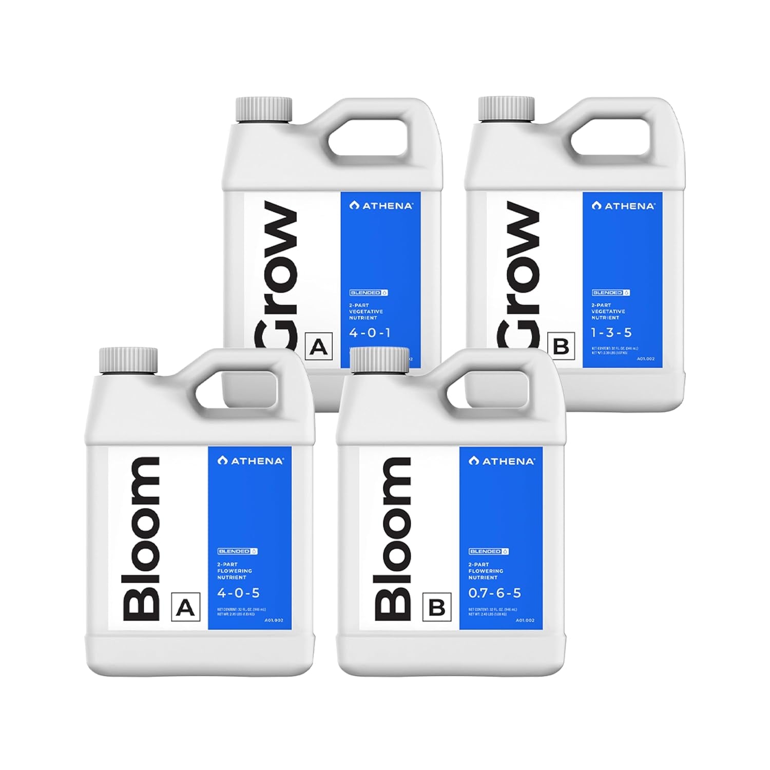 Blended Line Complete Nutrient Kit | 8-Part Hydroponic Fertilizer System | Grow A&B, Bloom A&B, PK, Camg, Balance, Cleanse | Liquid Plant Food for Veg & Flowering | 32 Ounce