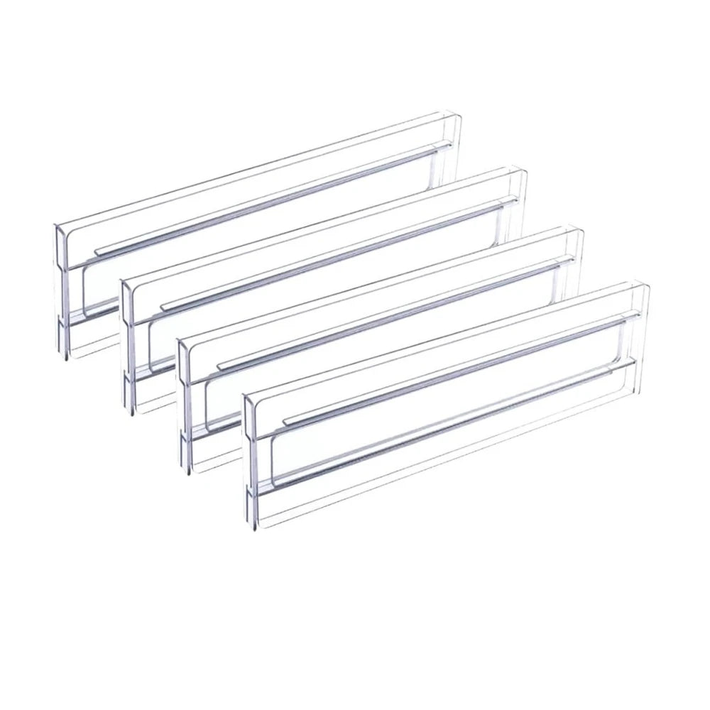 1/4/6Pcs Drawer Dividers Organizers Adjustable Clear Plastic Drawers Separators for Clothing, Kitchen Utensils and Makeup Office
