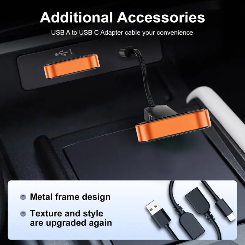【Yurnlv】 New 2026 Carplay Wireless Carplay Adapter for Iphone/Android, Orange, Hands-Free Calls, Wireless Adapter, Electronic Charger, Carplay Adapter
