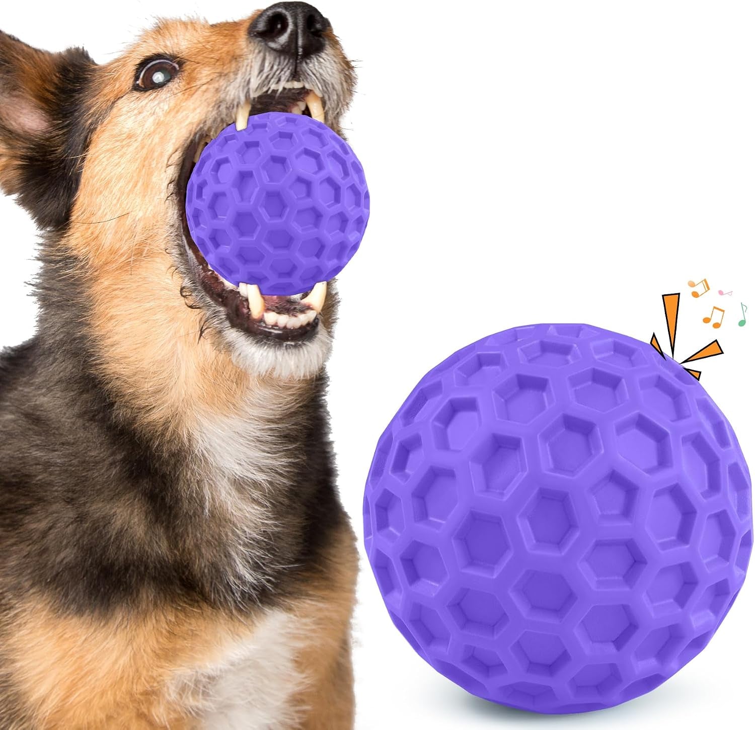 Squeaky Dog Toys for Aggressive Chewers, Indestructible Dog Balls for Aggressive Chewers, Squeaky Balls for Dogs, Interactive Toys for Large Dogs, Funny Heavy Duty Ball