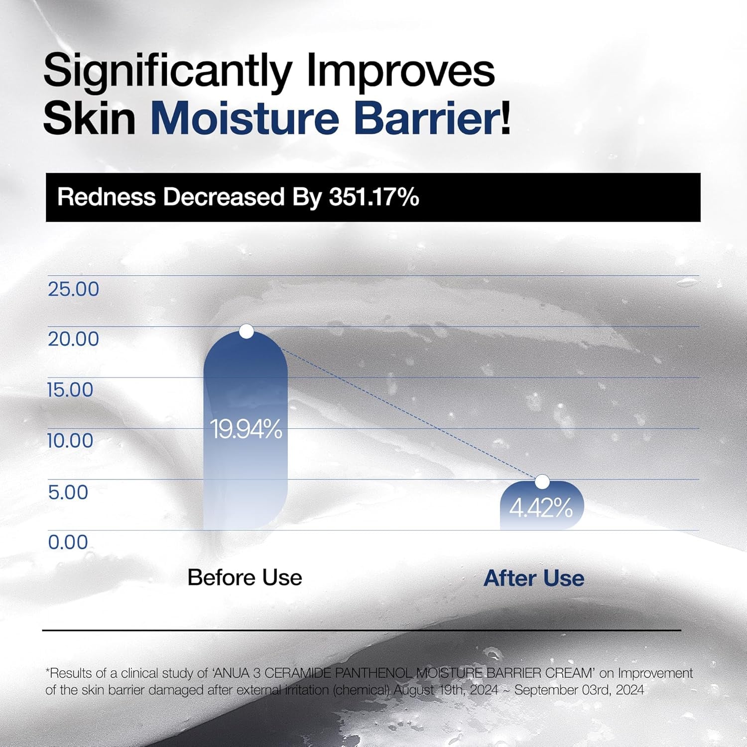 3 Ceramide Panthenol Moisture Barrier Cream, Hydrating Daily Face Moisturizer for All Skin Types, Soothing, Non Comedogenic, with Centella for Skin Barrier, Korean Skincare, 3.38 Fl Oz.