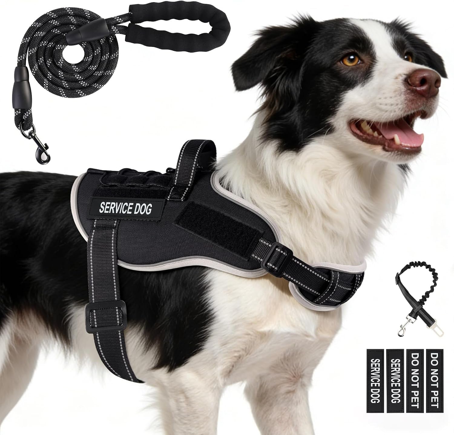 Service Dog Vest, No Pull Dog Harness Small Medium Sized Dog, Service Dog Harnesses and Leash Set, Reflective Easy Walk Dog Vest Harness with Handle, Service Animal Vest for Dogs(Pink, M)