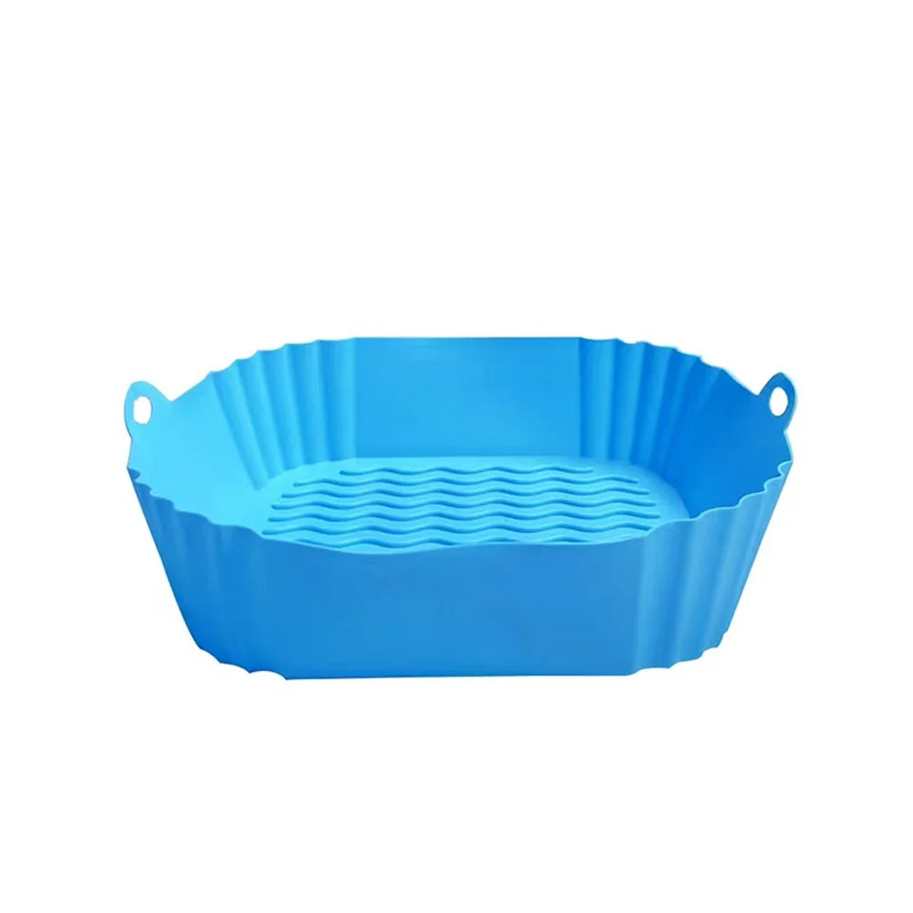 Silicone Air Fryer Liners, Replacement of Parchment Paper Liner - Reusable & Heat Resistant Air Fryer Silicone Baking Tray