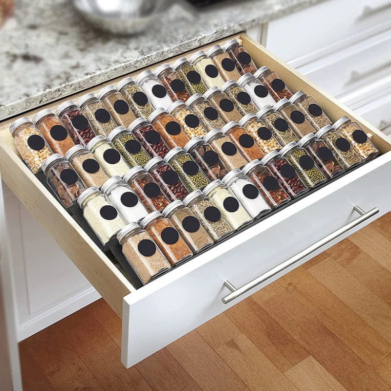 6 Pcs Spice Storage Rack Kitchen Drawer Seasoning Holder Stacked Stepped Drawer Spice Bottles Organizing Seasoning Display Racks