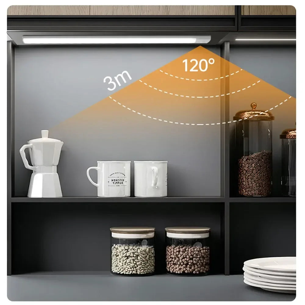 LED Bar Light Motion Sensor USB Rechargeable Led Night Light for Kitchen Wardrobe Cabinet Lighting 12In/16 In/20In Cabinet Light