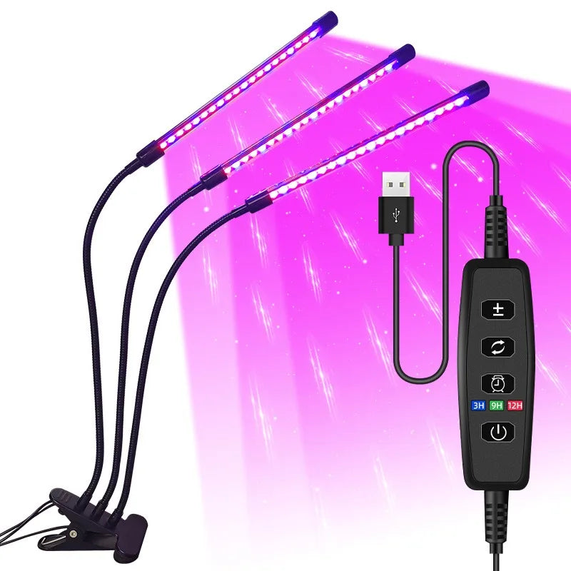 Grow Light Full Spectrum Timer Setting Hydroponic Greenhouse 3H/9H/12H