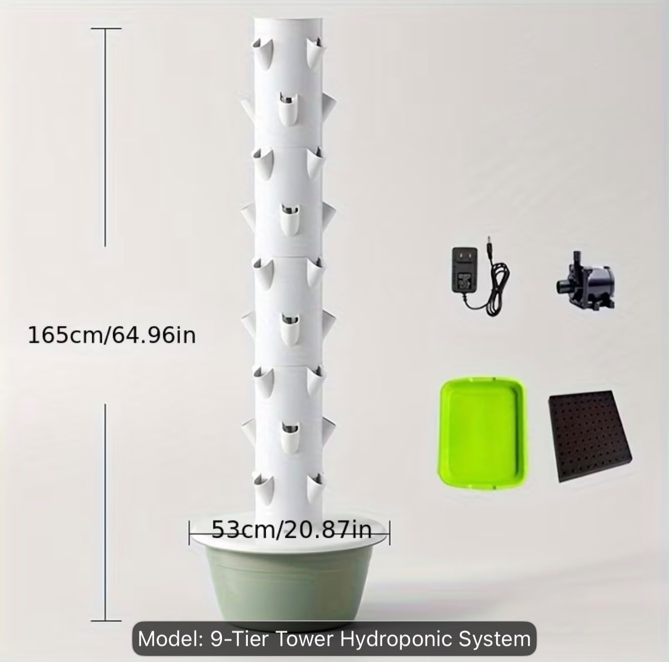 9 Row Tier Hydroponic Tower Vertical Hydroponic System Soilless Cultivation Rack Garden Vegetable Strawberry Planting Pipes