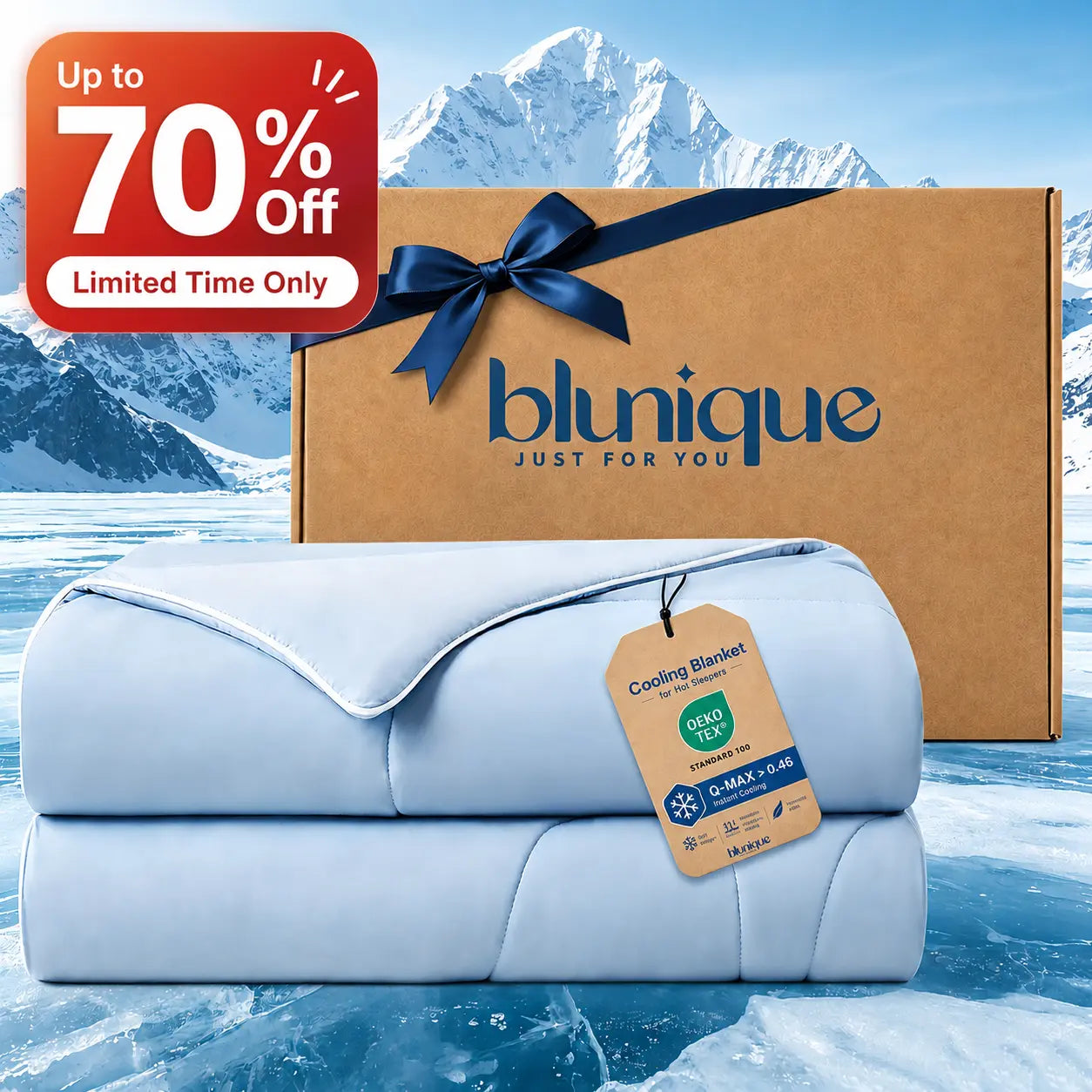 Blunique Summer Cooling Comfort for Hot Sleepers ,Ice Cream Blanket,Breathable Oversized Design, Lightweight, Rayonderived from Bamboo | Comfy Bedding|Summerwins |Teenage Bedroom Accessories, Cooling Blankets