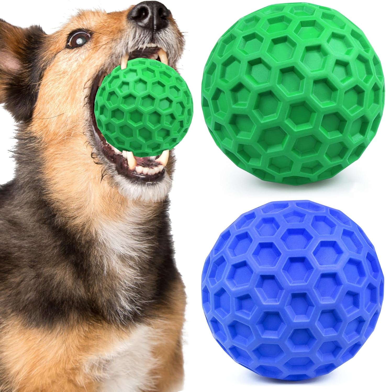 Squeaky Dog Toys for Aggressive Chewers, Indestructible Dog Balls for Aggressive Chewers, Squeaky Balls for Dogs, Interactive Toys for Large Dogs, Funny Heavy Duty Ball