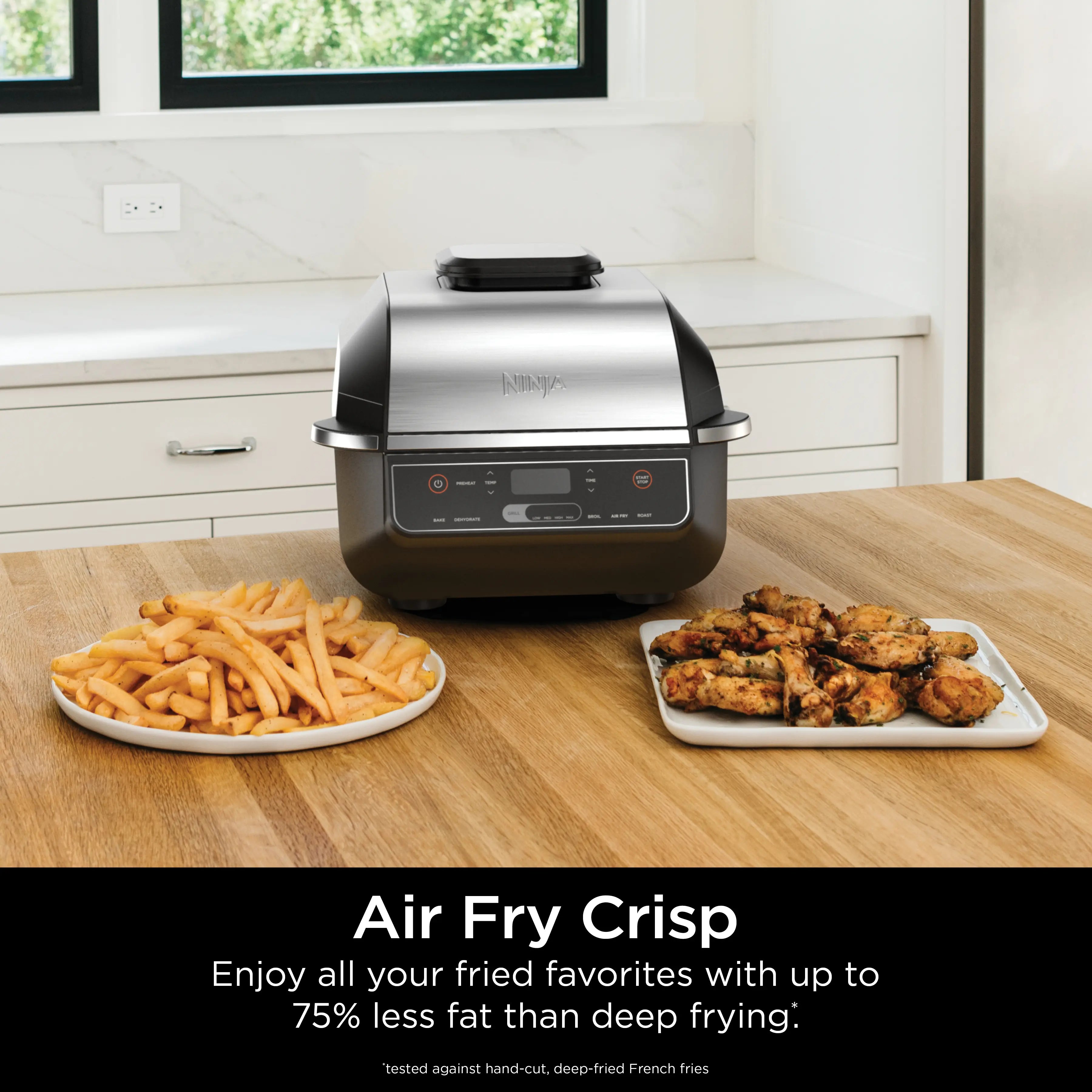 Ninja Foodi 6-In-1 Indoor Grill & 4-Qt Air Fryer with Roast, Bake, Broil, Dehydrate (2Nd Gen) - EG201