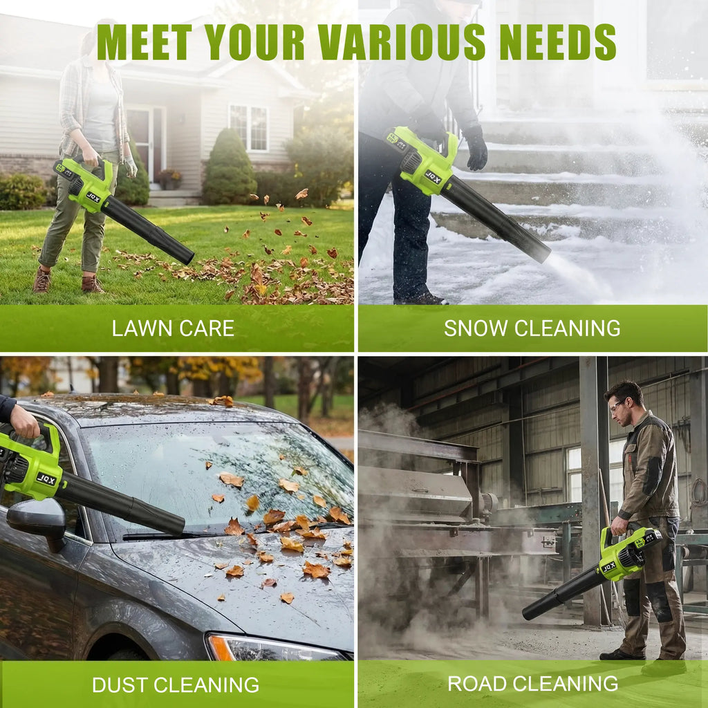 Cordless Electric Leaf Blower/Snow Blower Features a 21V 4000Mah Battery and Quick Charger Turbo Dual-Speed Motor Lightweight Handheld Design with Extended Nozzle Efficiently Clears Leaves, Snow, and Dust