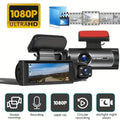 WHATOOK Dual Camera Automotive Video Recorder, 1080P Ultra HD Car Cameras, Mini Car Interior Dashcam with Night Vision, Dashboard Accessories, Includes 32GB Memory Card, 1080P Car Cameras, Car Dashboard Screen Car Cameras