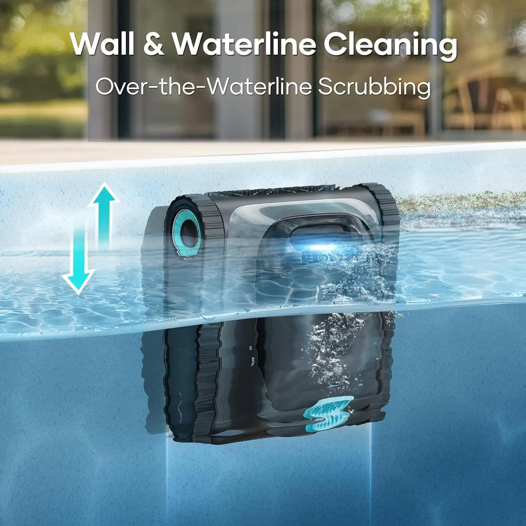 Aiper Scuba Upgrade Robotic Pool Cleaner, Wall & Waterline Cleaning, Pool Vacuum, Double Filtration, Extended 180-Min Battery Life, Smart Navigation, App Support, OTA Upgrade #Smartliving