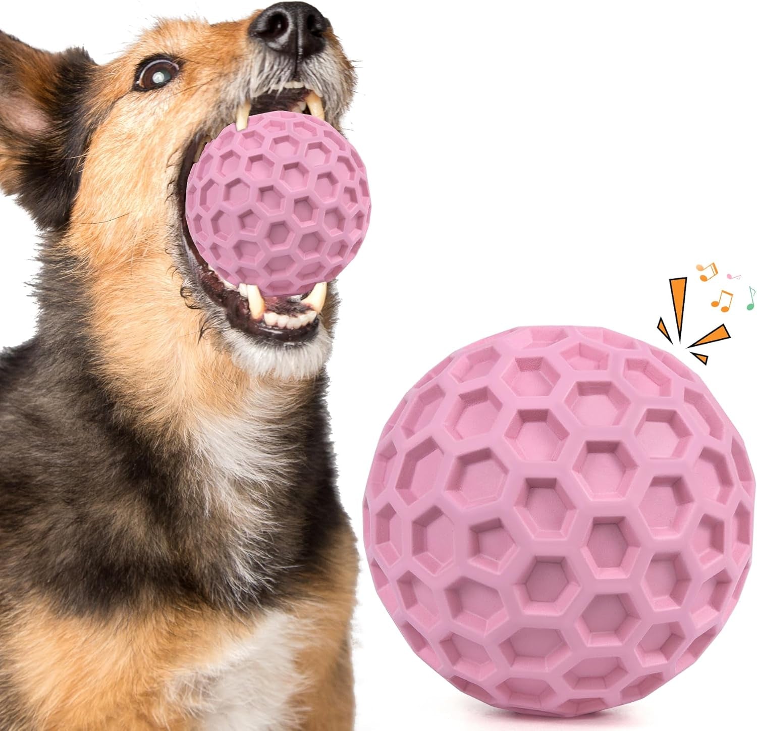 Squeaky Dog Toys for Aggressive Chewers, Indestructible Dog Balls for Aggressive Chewers, Squeaky Balls for Dogs, Interactive Toys for Large Dogs, Funny Heavy Duty Ball