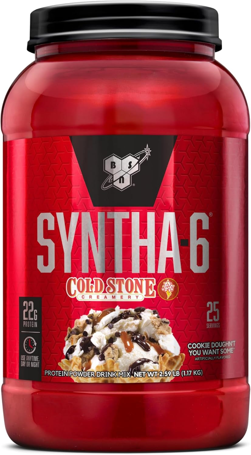 SYNTHA-6 Whey Protein Powder, Micellar Casein, Milk Protein Isolate Powder, Vanilla Ice Cream, 5 Pounds, 48 Servings (Pack of 1) - Package May Vary