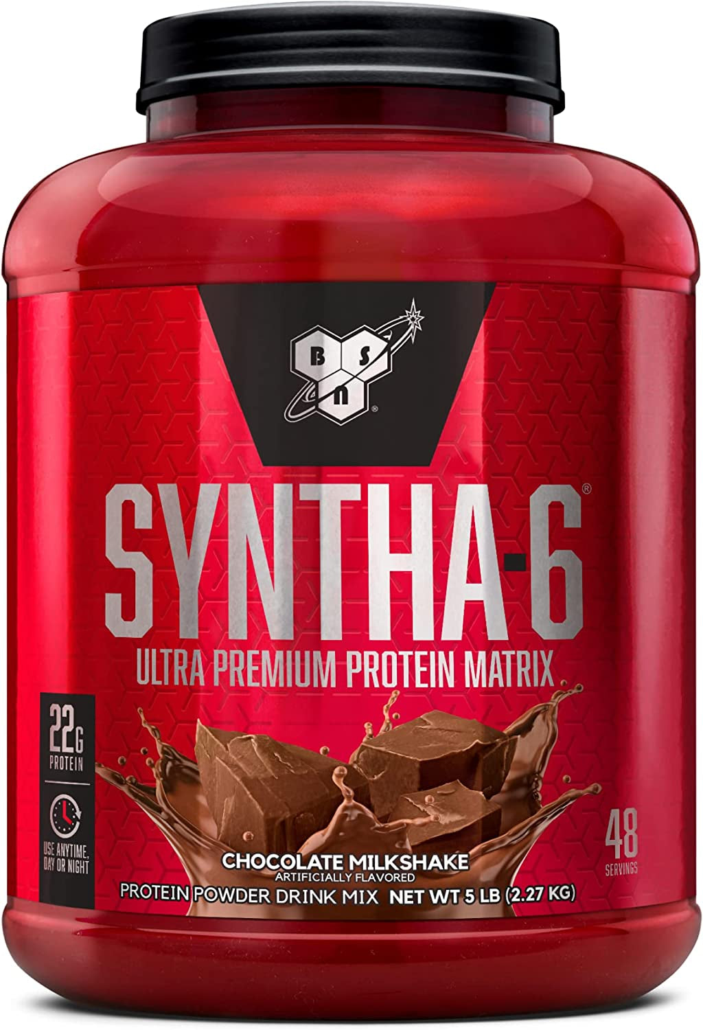 SYNTHA-6 Whey Protein Powder, Micellar Casein, Milk Protein Isolate Powder, Vanilla Ice Cream, 5 Pounds, 48 Servings (Pack of 1) - Package May Vary